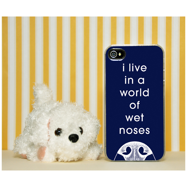 I Live in a World of Wet Noses iPhone Case made with sublimation printing